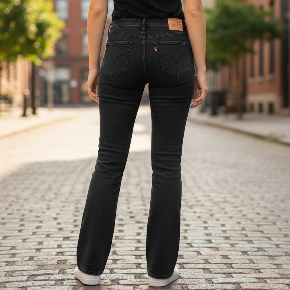 Levi's Classic Bootcut Jeans Womens 16/35x29.5 Black Wash Denim Stretch